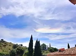 Nube iridiscente vista desde el parador de Toledo España