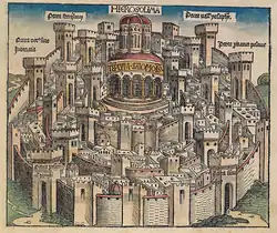 El Templo de Salomón, la imagen impresa de Jerusalén más antigua, fol. 15r. Museo de Israel, Jerusalén