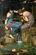 Las ninfas encuentran la cabeza de Orfeo, de John William Waterhouse, 1900.