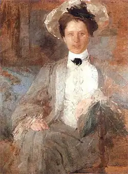 Retrato de una señora en un sombrero, Olga Boznańska