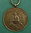 Medalla entregada por el Ejército Argentino al general Cerri por su participación en la guerra con el Paraguay (frente).