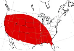 Rango aproximado de Osbornodon basado en su distribución fósil