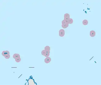 Localización del grupo de las Seychelles