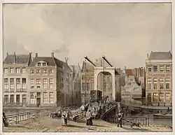 Pierre Tétar van Elven. el primer edificio de la izquierda: el Gran Salón, adyacente: las armas de Utrecht. 1847. 1847.