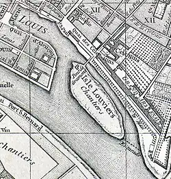 Isla Louviers en el plano de de Vaugondy (1760)