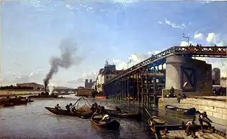 Puente de la Estacada en 1853 - Johan Barthold Jongkind (museo de bellas artes de Angers)