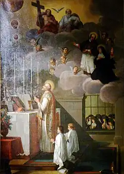 San Vicente Paúl celebrando la Santa Misa.