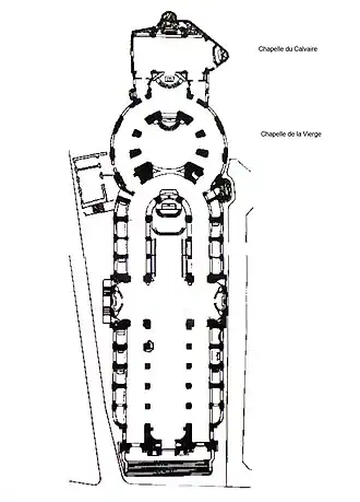 Planta de la iglesia (el norte arriba)