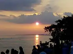 Atardecer en el Padma durante el monzón, pasado Rajshahi