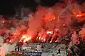 Aficionados del PAOK durante el partido ante Olympiacos