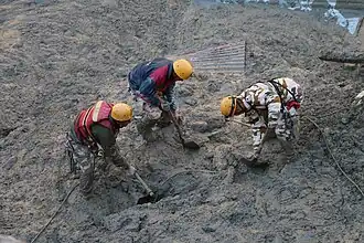 Operación de rescate en el túnel 2 de la central hidroeléctrica de Tapovan Vishnugad, Fecha: 8 de febrero de 2021