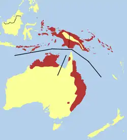 Distribución del baza australiano
