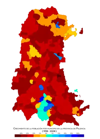 Crecimiento de población entre 1998 y 2008