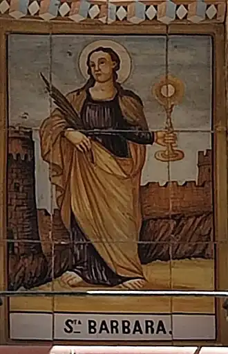 Retablo cerámico de Santa Bárbara