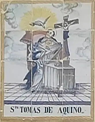Retablo cerámico de Santo Tomás de Aquino
