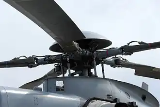 Detalle del rotor principal del Eurocopter EC725.