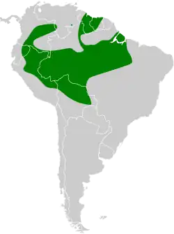Distribución geográfica de la cardenilla capirroja.
