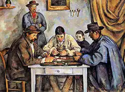 Los jugadores de cartas (primera versión), de Paul Cézanne, 1890.