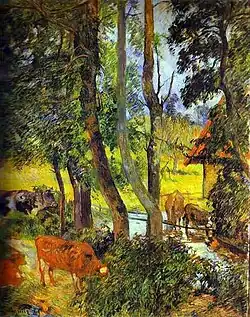 Vacche all'abbeveratoio, Paul Gauguin (1885)