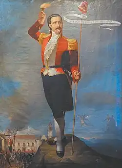 Alegoría de la ejecución de Pedro Domingo Murillo, líder de la Revolución de La Paz.