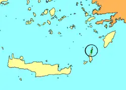 En verde la distribución de Pelophylax cerigensis.