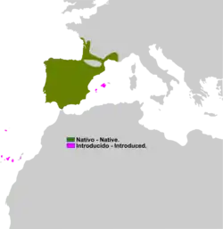 Distribución de Pelophylax perezi.