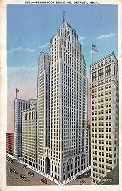 Tarjeta postal promocionando el Penobscot Building