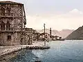 Postal donde se aprecia la arquitectura veneciana de Perasto en 1900