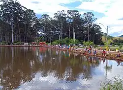 Campeonato de pesca en el lago barrio central