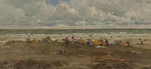 Pescadores en la playa