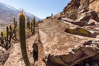 Petroglifos El Sobrante, El Sobrante, Provincia de Petorca, Región de Valparaíso, Chile.
