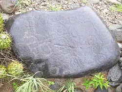 Petroglifo en la Sierra de Famatina (La Rioja), Argentina.