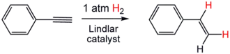 Partial hydrogenation of phenylacetylene using the Lindlar catalyst