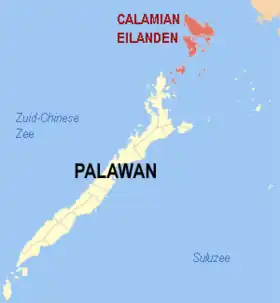 Localización de las islas de Calamianes