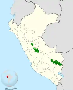 Distribución geográfica del colibri colipinto peruano