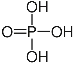 Estructura química del ácido fosfórico.