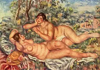 Las bañistas, cuadro de Renoir de 1918-1919 en el Museo de Orsay en París.