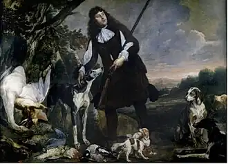 Pieter Thijs y Pieter Boel, Huntsman con sus perros y el juego, c.1650