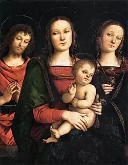 La Virgen con el Niño entre san Juan Bautista y Santa Catalina,[32]​ de Perugino, 1500.
