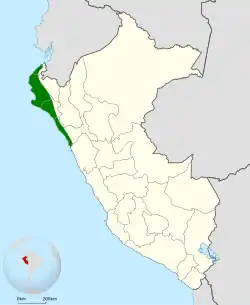 Distribución geográfica del yal cinéreo.