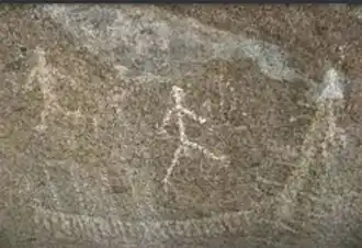 Rupestre en la Cueva del Guerrero, Baja California.