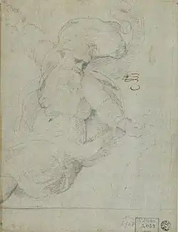 Dios el Padre, estudio de Sebastiano del Piombo para el tambor