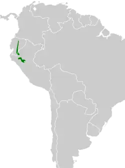 Distribución geográfica del frutero pechirrojo norteño.