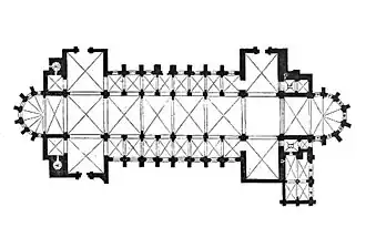 Planta renano-románica de Verdun (Incluida en el Dictionnaire raisonné de l'architecture française du XIe au XVIe siècle, par Eugène Viollet-Le-Duc, 1856.)