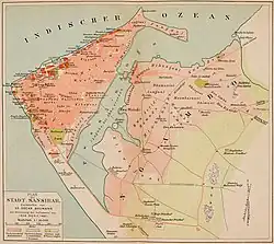 Mapa de Zanzíbar elaborado por Oscar Baumann