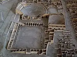 Maqueta de los dos teatros y el cuadripórtico. Museo Arqueológico Nacional de Nápoles.