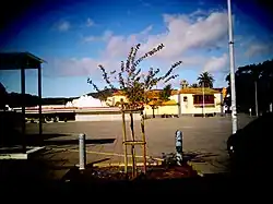 Plaza del Cristo de La Laguna, al fondo, campanario del Real Santuario