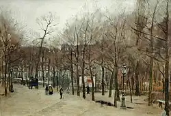 Vista de la calle amsterdam con figuras