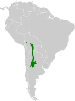 Distribución geográfica del sietevestidos serrano.