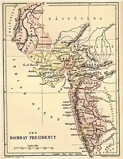 Mapa de la Presidencia de Bombay (1880)